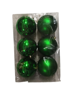 Green Plain Christmas Balls (Pack of 6)