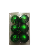 Green Plain Christmas Balls (Pack of 6)