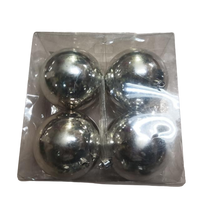 Silver Plain Christmas Balls (Pack of 6)