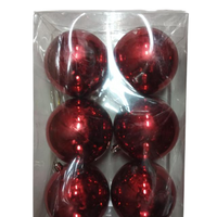 Red Plain Christmas Balls (Pack of 6)