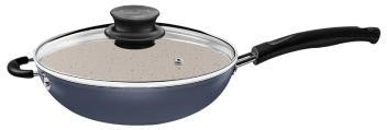 Induction-Ready Wok Pot with Lid (Marble Coated)