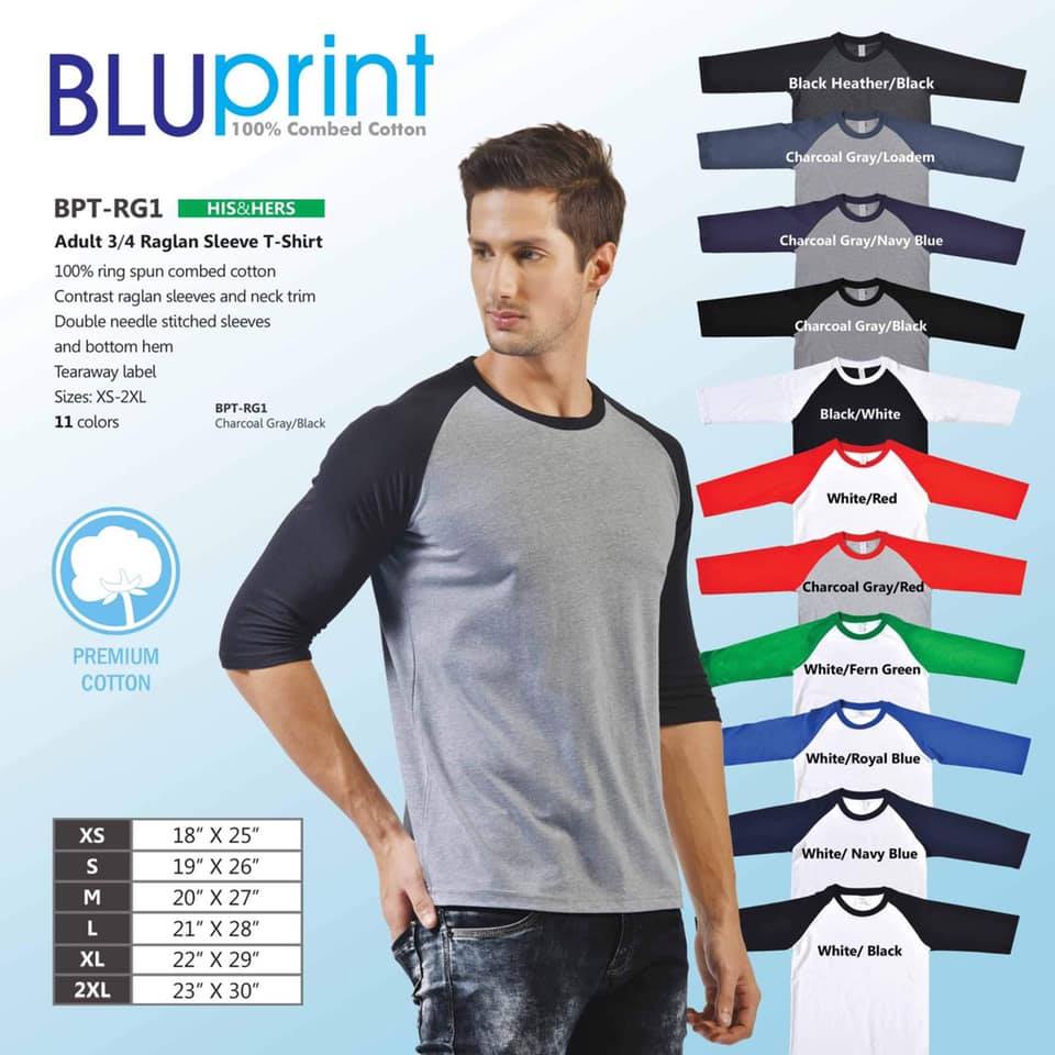 Adult 3/4 Sleeve Raglan T-Shirt (Minimum of 6 Pieces)