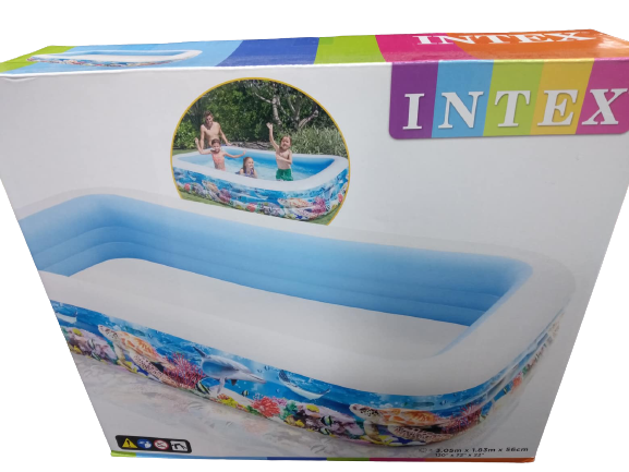 Rectangle Inflatable Swimming Pool (Underwater Turtle Design)