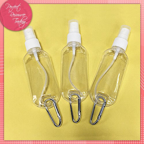 50ml Clear Spray Bottle with Carabiner (Pack of 12)