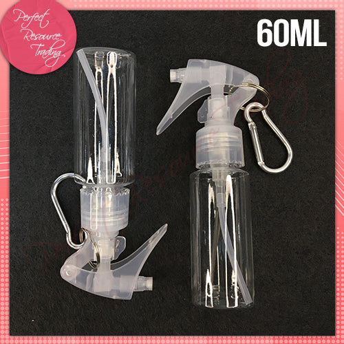 60ml Trigger Spray Bottle with Carabiner & Lock (Pack of 2)