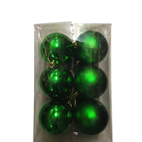 Green Plain Christmas Balls (Pack of 6)