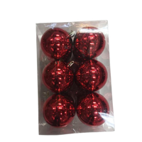 Red Plain Christmas Balls (Pack of 6)