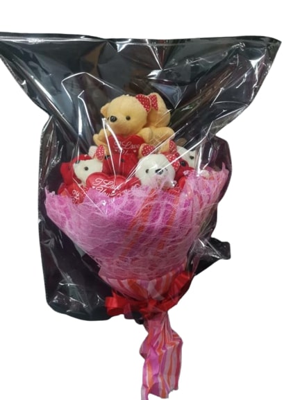 Assorted Teddy Bear Bouquet