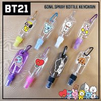 BT21 60ml Spray Bottles with Keychain (Set of 8)