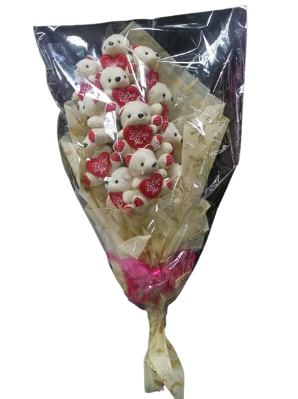 Boquet All White Teddy Bear