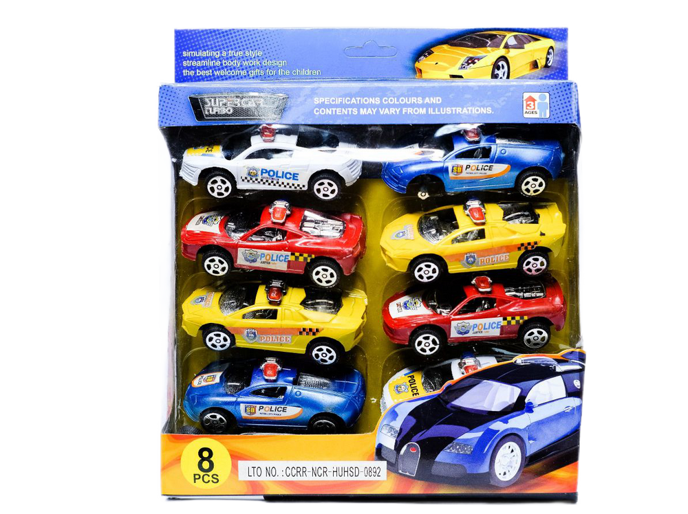 Police Car Set of 8